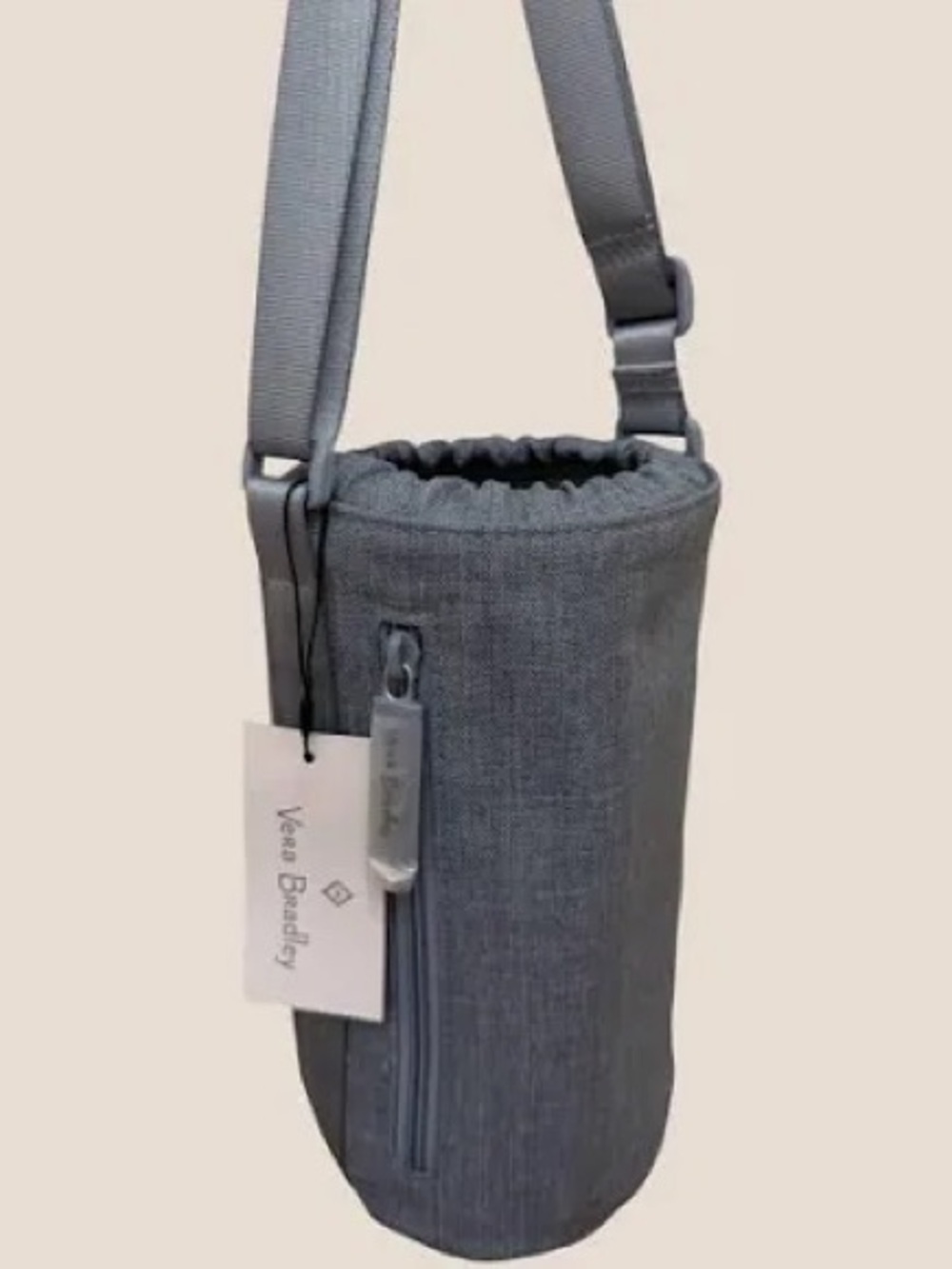 Vera Bradley Lighten Up Water Bottle Crossbody Bag Zen Gray NWT